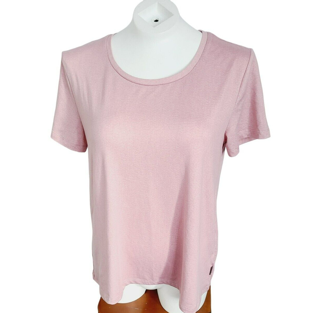 Eddie Bauer Womens Pink Heathered Short Sleeve Sleepwear Pajama Top Size M